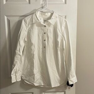 Talbots White Button-Up Women's Top